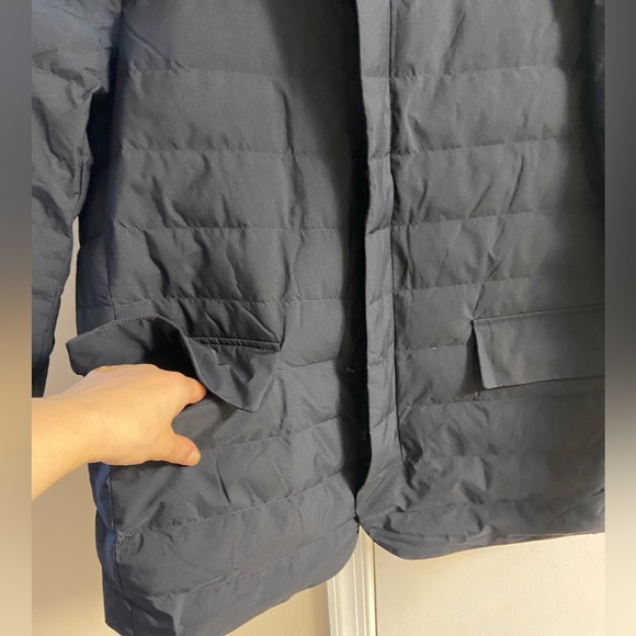 Massimo Dutti black down filled water repellent zip front jacket men. Large - Picture 5 of 14